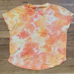 Kinesis Tie-Dye Drop Shoulder Short Sleeve T-Shirt Orange Women’s XS